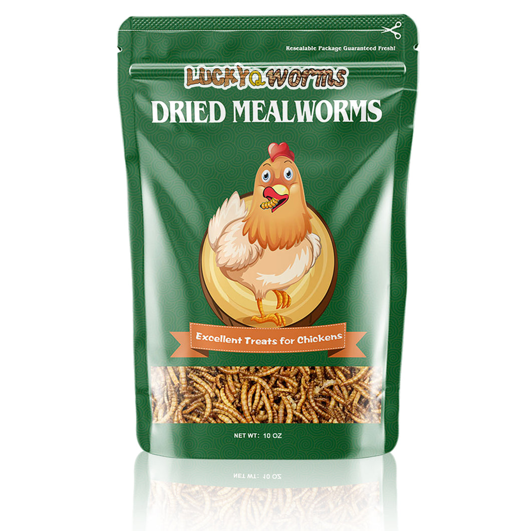 LuckyQworms 0.6lb Mealworms, Freeze Dried Mealworms for Birds Chickens Fish