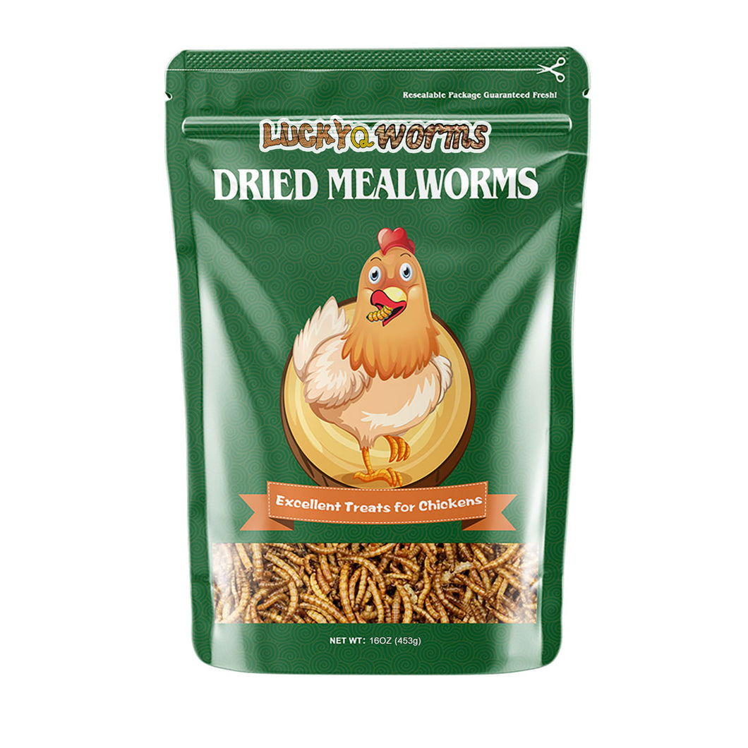 LuckyQworms 1lb Mealworms, Freeze Dried Mealworms for Birds Chickens Fish